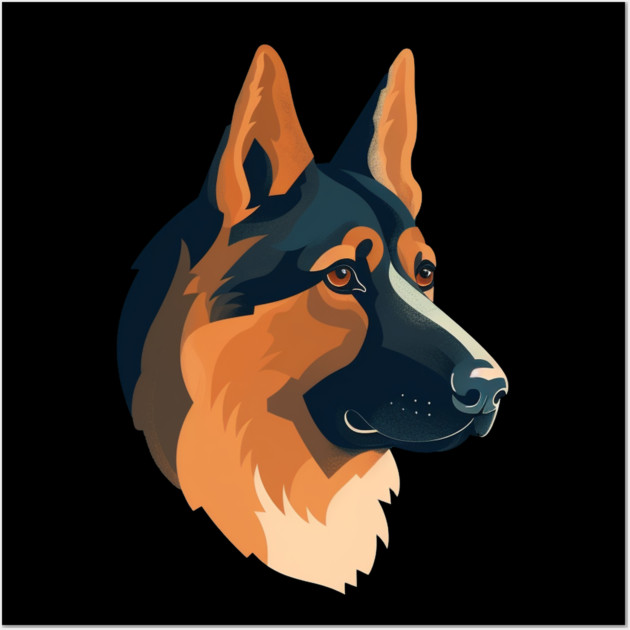 German Shepherd Minimal Style, Love Dogs Wall Art by logiamerch