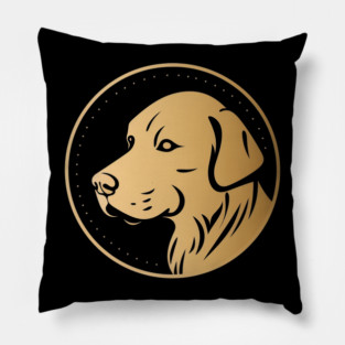 Golden Retriever Dog, Minimal, Dog Lover Pillow
