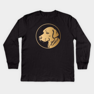Golden Retriever Dog, Minimal, Dog Lover Kids Long Sleeve T-Shirt
