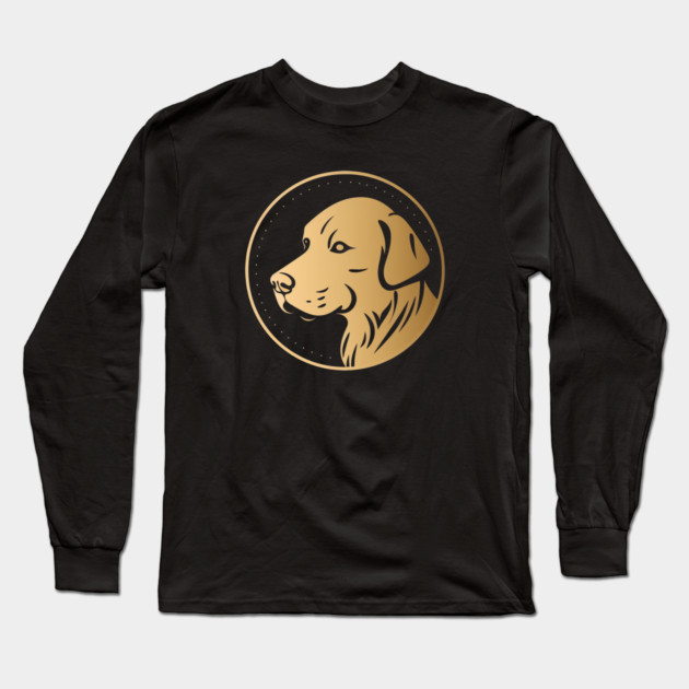 Golden Retriever Dog, Minimal, Dog Lover Long Sleeve T-Shirt by logiamerch