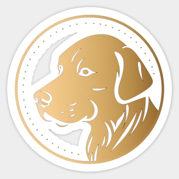 Golden Retriever Dog, Minimal, Dog Lover Sticker by logiamerch