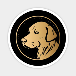 Golden Retriever Dog, Minimal, Dog Lover Magnet