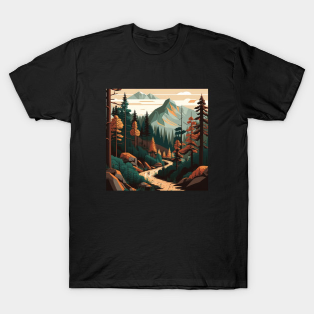 Haking Trail, Forest Minimal Design, Adventure T-Shirt by logiamerch
