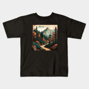 Haking Trail, Forest Minimal Design, Adventure Kids T-Shirt