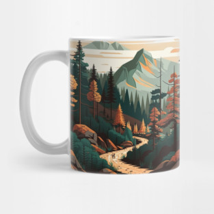 Haking Trail, Forest Minimal Design, Adventure Mug