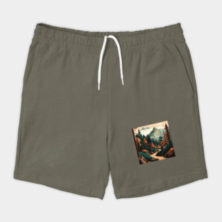 Haking Trail, Forest Minimal Design, Adventure Shorts