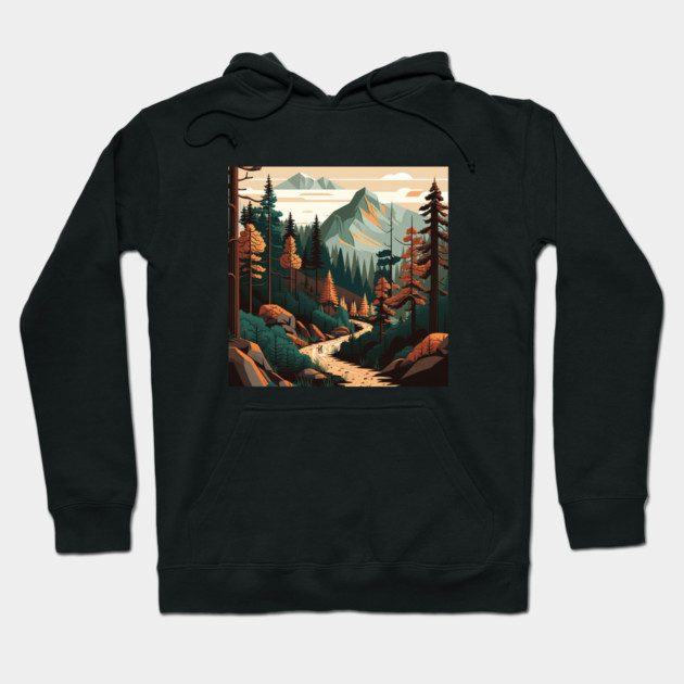 Haking Trail, Forest Minimal Design, Adventure Hoodie by logiamerch