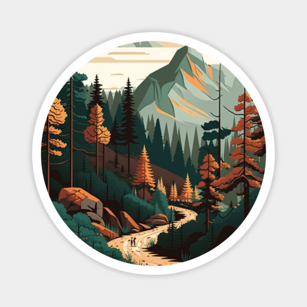 Haking Trail, Forest Minimal Design, Adventure Magnet by logiamerch