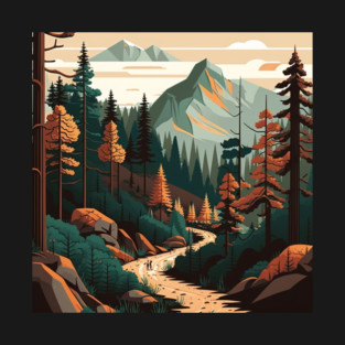 Haking Trail, Forest Minimal Design, Adventure T-Shirt