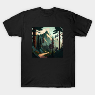 Forest Minimal Design, Adventure and Hiking T-Shirt