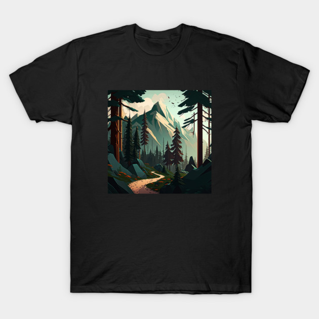Forest Minimal Design, Adventure and Hiking T-Shirt by logiamerch