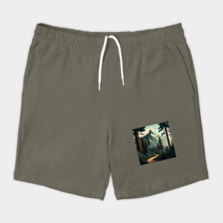 Forest Minimal Design, Adventure and Hiking Shorts