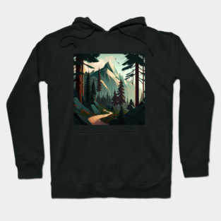 Forest Minimal Design, Adventure and Hiking Hoodie