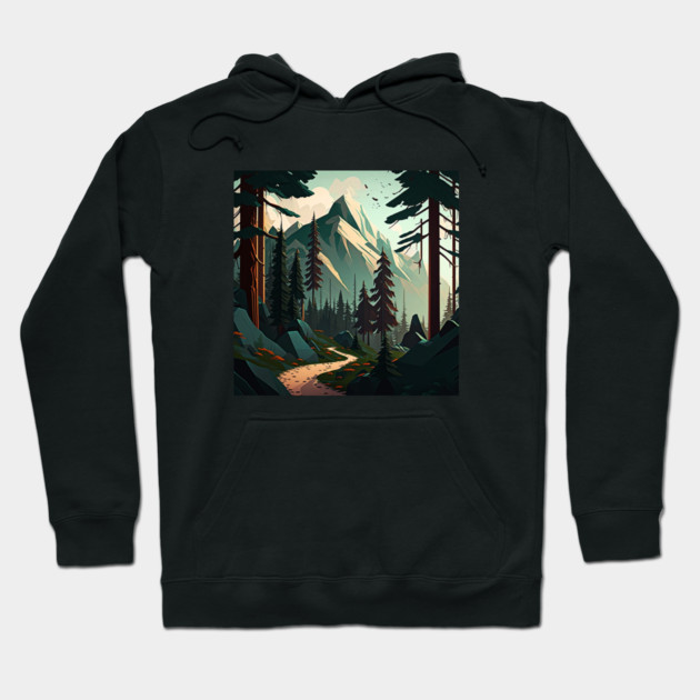 Forest Minimal Design, Adventure and Hiking Hoodie by logiamerch