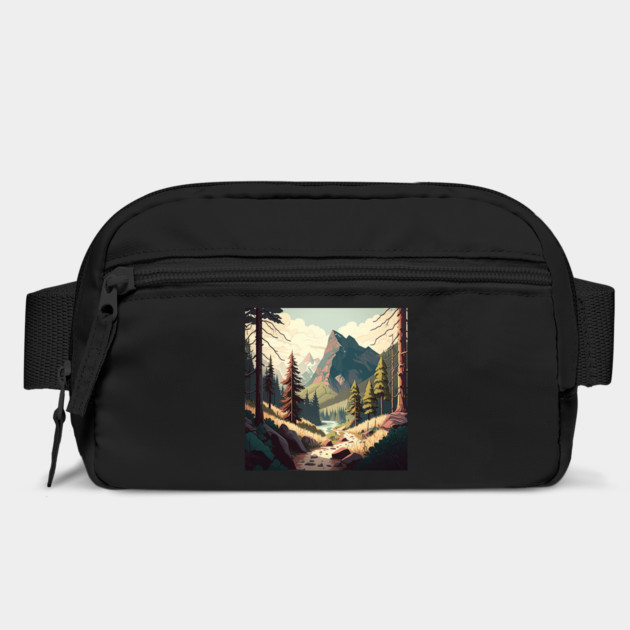 Hiking in Forest Minimal Design, Adventure Mountain by logiamerch