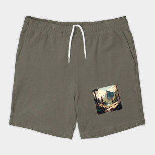 Hiking in Forest Minimal Design, Adventure Mountain Shorts