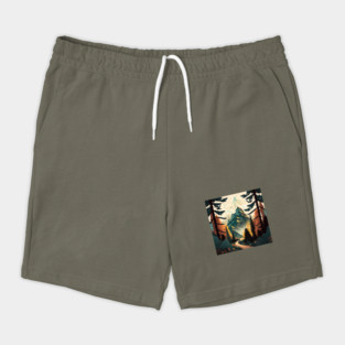 Hiking in Forest Minimal Design, Adventure Mountain Shorts