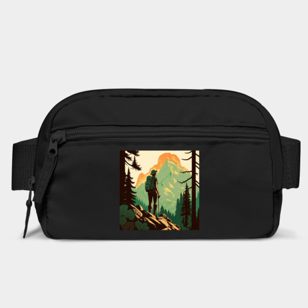 Woman Hiking in Forest Design, Adventure Mountain by logiamerch
