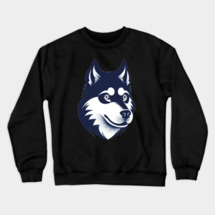 Husky Minimal Style, Love Huskies, Dog Lover Crewneck Sweatshirt