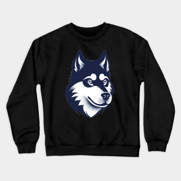 Husky Minimal Style, Love Huskies, Dog Lover Crewneck Sweatshirt by logiamerch