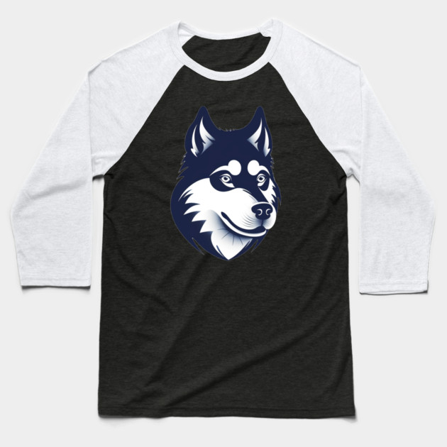 Husky Minimal Style, Love Huskies, Dog Lover Baseball T-Shirt by logiamerch