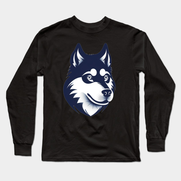 Husky Minimal Style, Love Huskies, Dog Lover Long Sleeve T-Shirt by logiamerch