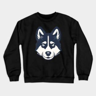 Husky Minimal Style, Love Huskies, Dog Lover Crewneck Sweatshirt