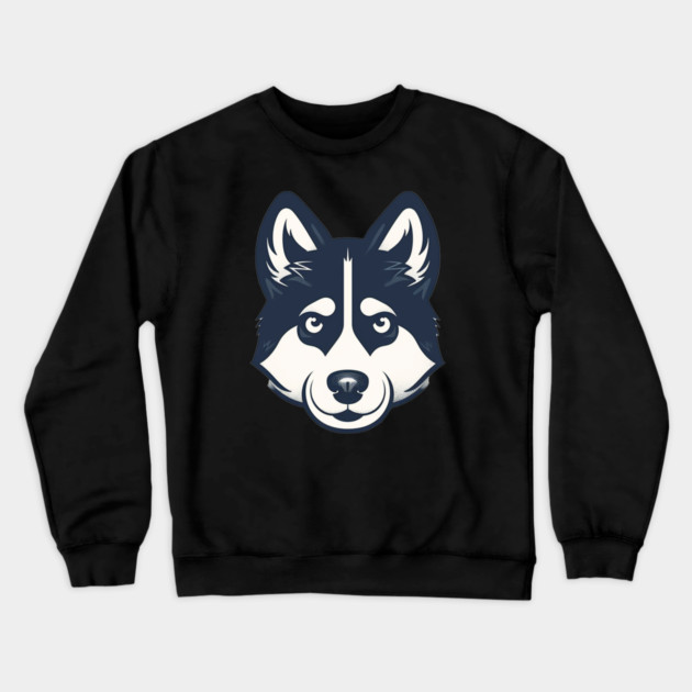 Husky Minimal Style, Love Huskies, Dog Lover Crewneck Sweatshirt by logiamerch