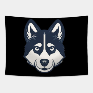 Husky Minimal Style, Love Huskies, Dog Lover Tapestry