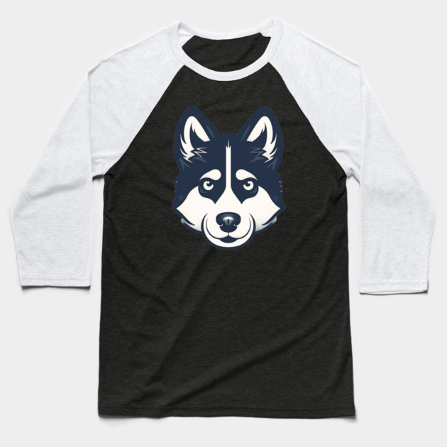 Husky Minimal Style, Love Huskies, Dog Lover Baseball T-Shirt by logiamerch