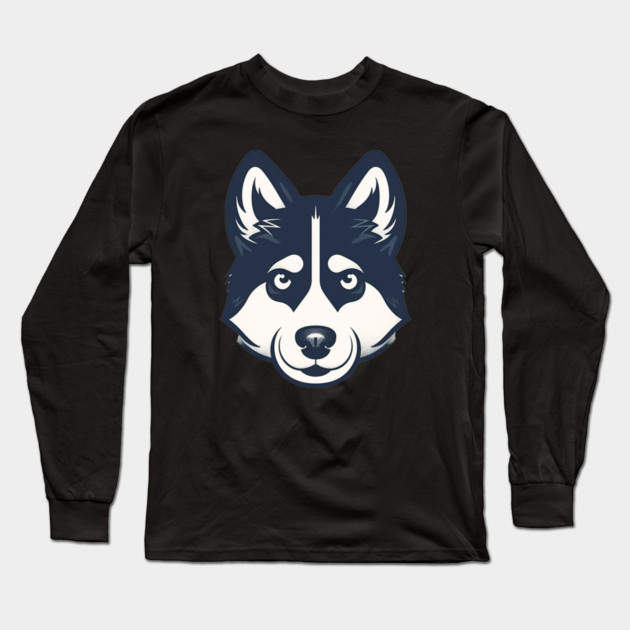 Husky Minimal Style, Love Huskies, Dog Lover Long Sleeve T-Shirt by logiamerch