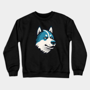Husky Minimal Style, Love Huskies, Dog Lover Crewneck Sweatshirt