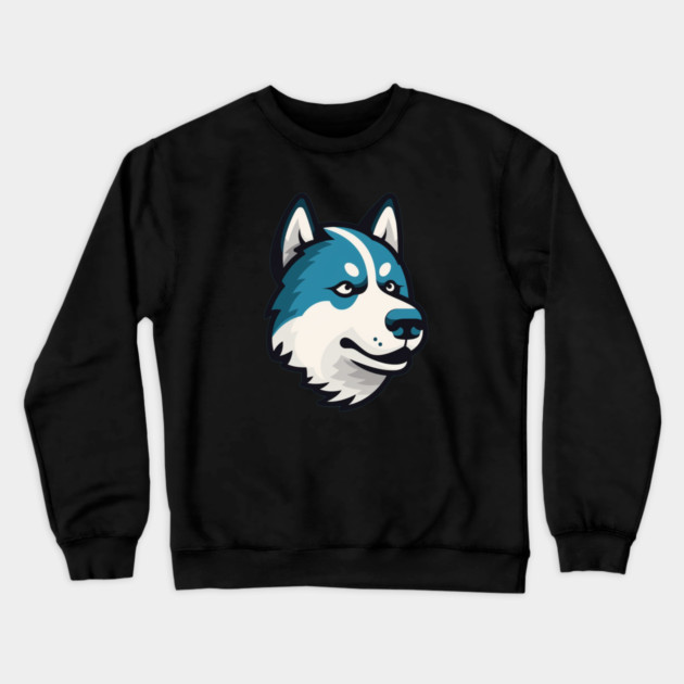 Husky Minimal Style, Love Huskies, Dog Lover Crewneck Sweatshirt by logiamerch