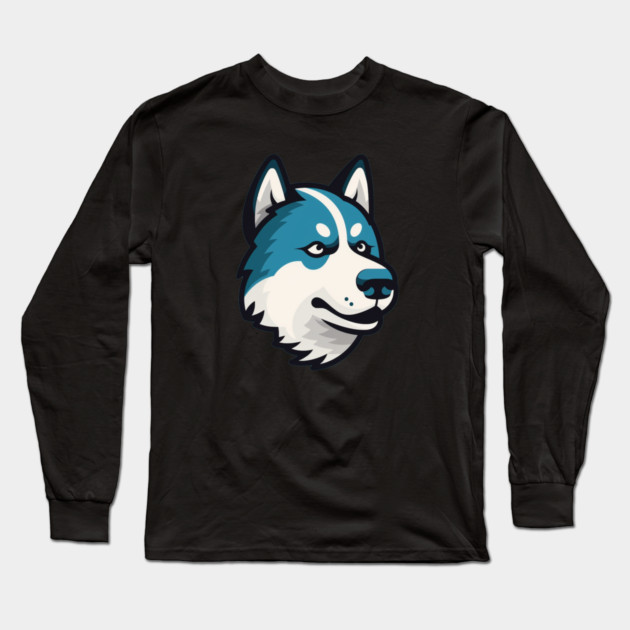 Husky Minimal Style, Love Huskies, Dog Lover Long Sleeve T-Shirt by logiamerch