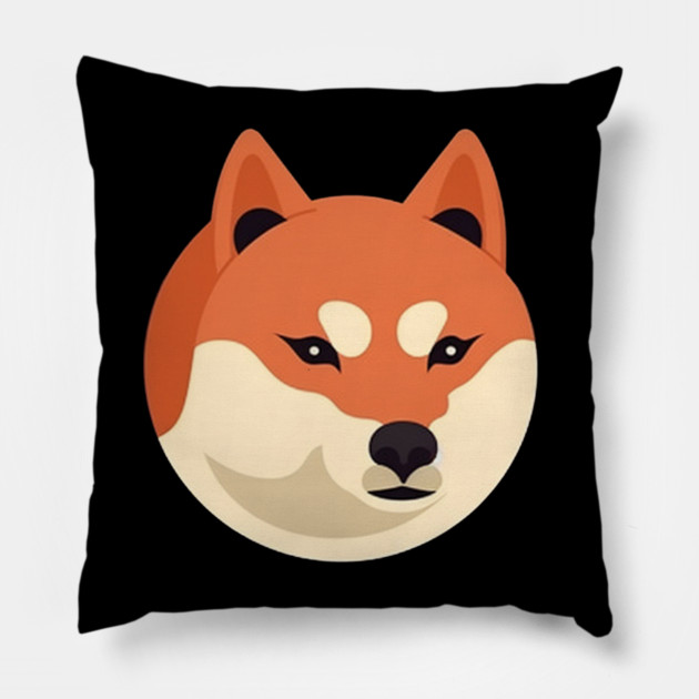 Cute Minimal Shiba Inu dog, Shiba Lover Pillow by logiamerch