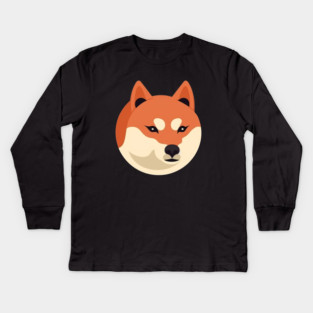 Cute Minimal Shiba Inu dog, Shiba Lover Kids Long Sleeve T-Shirt