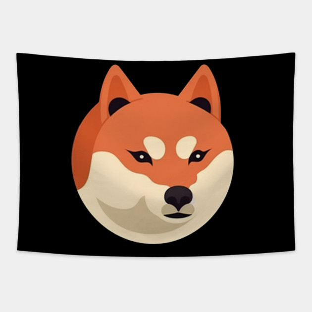 Cute Minimal Shiba Inu dog, Shiba Lover Tapestry by logiamerch
