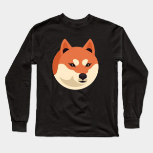 Cute Minimal Shiba Inu dog, Shiba Lover Long Sleeve T-Shirt