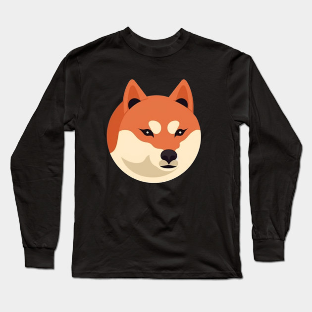 Cute Minimal Shiba Inu dog, Shiba Lover Long Sleeve T-Shirt by logiamerch