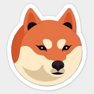 Cute Minimal Shiba Inu dog, Shiba Lover Sticker