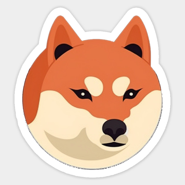 Cute Minimal Shiba Inu dog, Shiba Lover Sticker by logiamerch