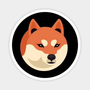 Cute Minimal Shiba Inu dog, Shiba Lover Magnet