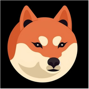 Cute Minimal Shiba Inu dog, Shiba Lover Posters and Art