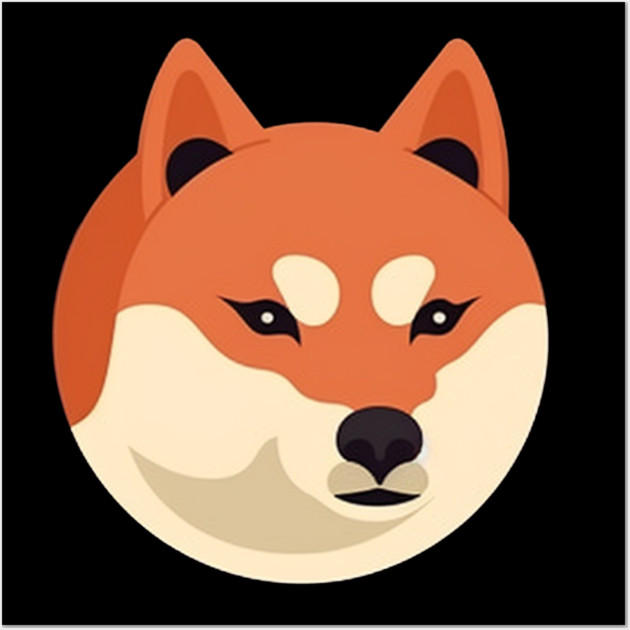 Cute Minimal Shiba Inu dog, Shiba Lover Wall Art by logiamerch