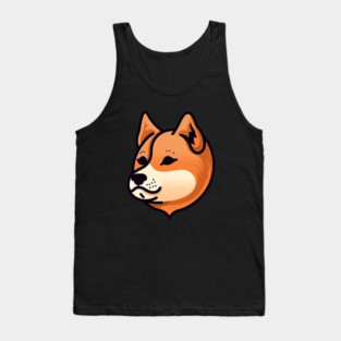 Cute Minimal Shiba Inu dog, Shiba Lover Tank Top
