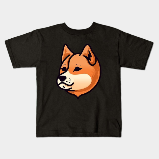 Cute Minimal Shiba Inu dog, Shiba Lover Kids T-Shirt by logiamerch
