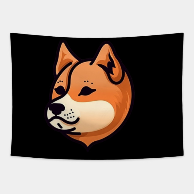 Cute Minimal Shiba Inu dog, Shiba Lover Tapestry by logiamerch