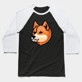 Cute Minimal Shiba Inu dog, Shiba Lover Baseball T-Shirt