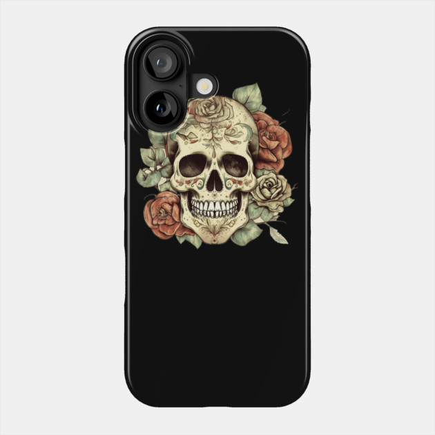 Sugar skull Floral Phone Case by logiamerch