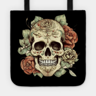 Sugar skull Floral Tote
